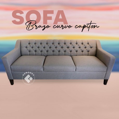 SOFÁ BRAZO CURVO CAPITONADO