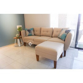 PAQUETE SOFÁ OVAL + TABURETE