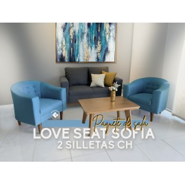 PAQUETE LOVE SEAT SOFÍA + 2 SILLETAS CH